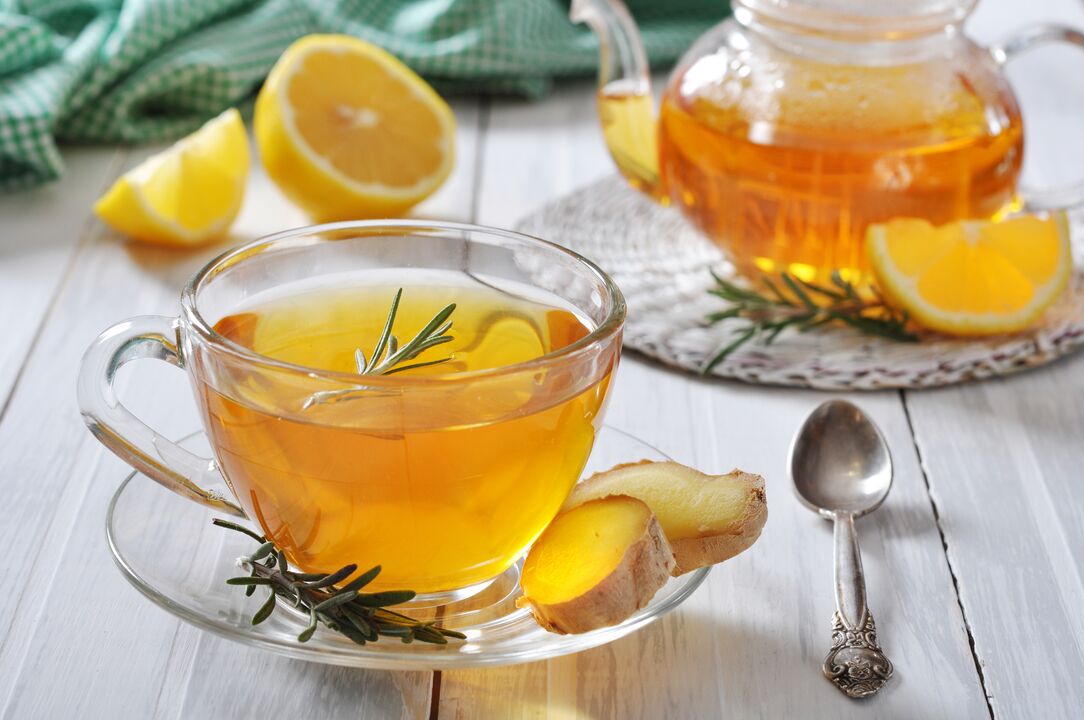 Té con xenxibre e limón para estimular a potencia